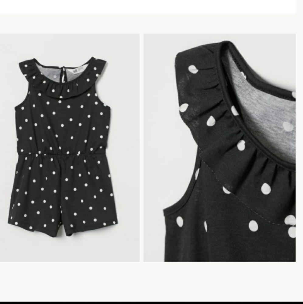 H&M Black and White Polka Dot Short Romper